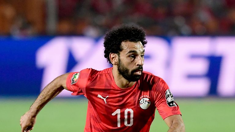 Mohamed Salah scored Egypt's second goal against DR Congo