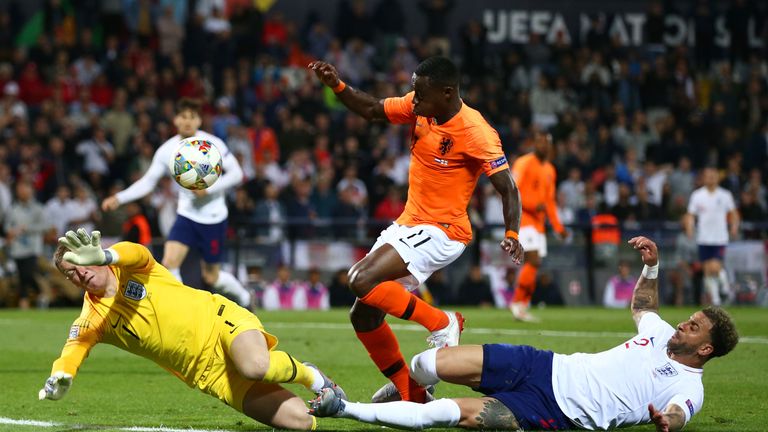 Action from England vs Netherlands in the Nations League