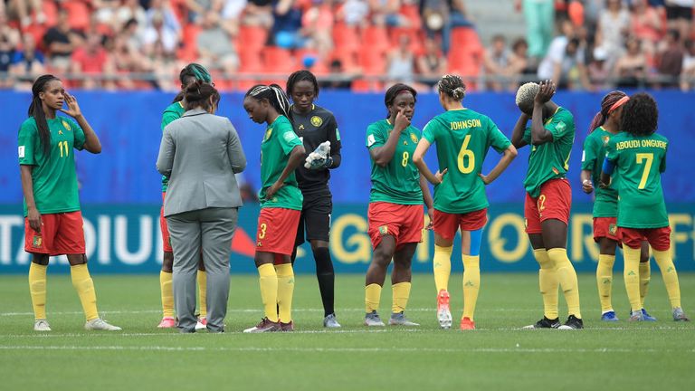 Cameroon were spoken to by a FIFA official at half-time after their protests against the VAR decision