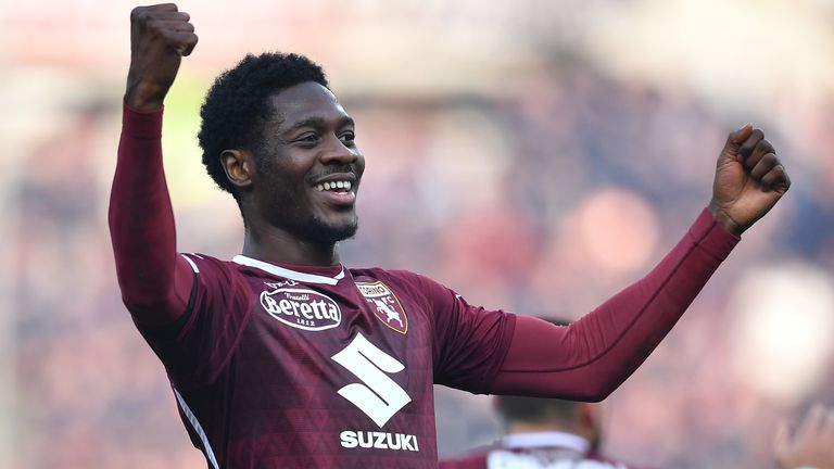 Ola Aina during the Serie A match between Torino FC and Udinese at Stadio Olimpico di Torino on February 10, 2019 in Turin, Italy.