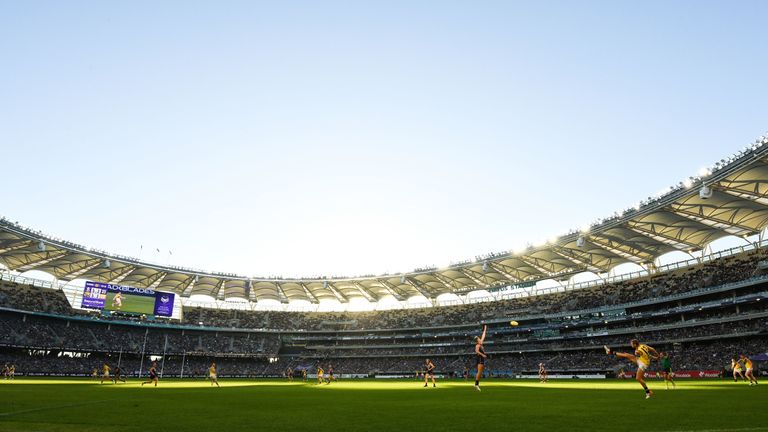 PERTH, AUSTRALIA - MAY 12: during the 2019 AFL round 08 match between the Fremantle Dockers and the Richmond Tigers at Optus Stadium on May 12, 2019 in Perth, Australia. (Photo by Daniel Carson/AFL Photos)