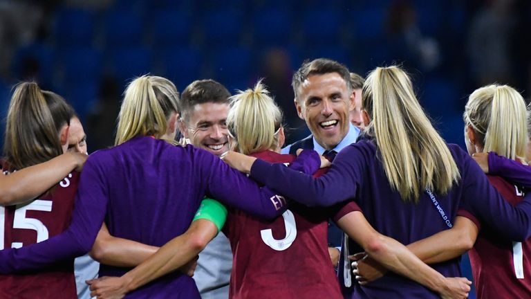 Phil Neville was in jovial mood after leading England to the World Cup last 16
