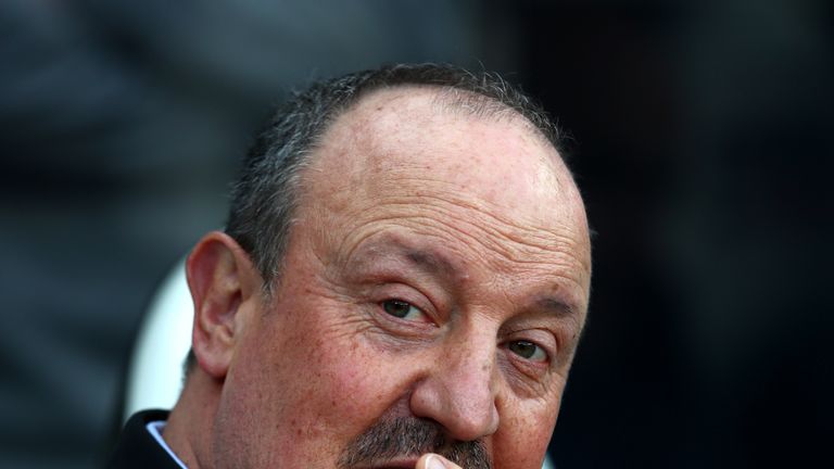 Rafael Benitez prior to a Premier League match between Newcastle and Southampton at St. James Park on April 20, 2019