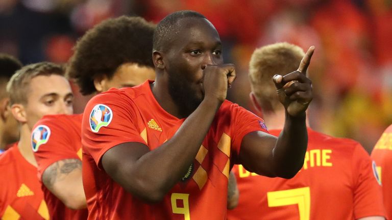 Romelu Lukaku scored twice for Belgium