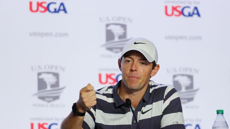 Rory McIlroy during his press conference ahead of the US Open