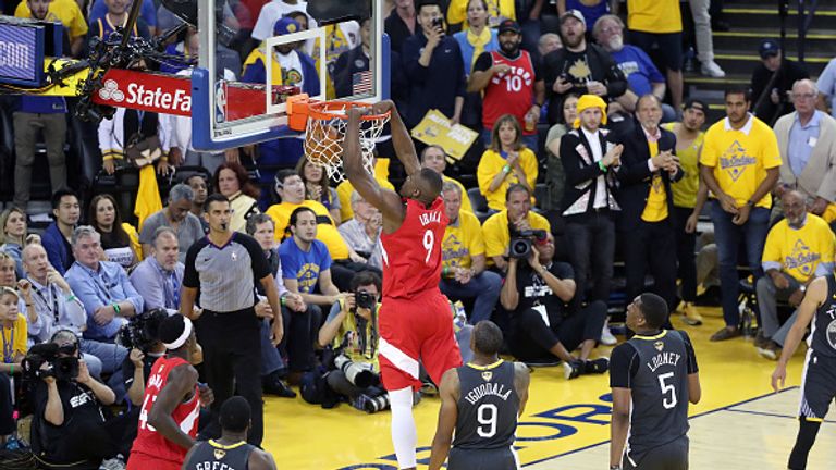 Serge Ibaka #9 of the Toronto Raptors