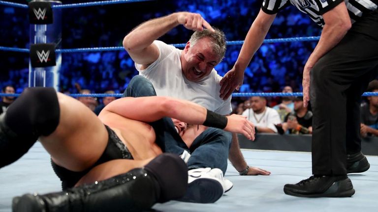 Shane McMahon took advantage of a weary Miz, who took on Elias and Drew McIntyre in a grueling gauntlet