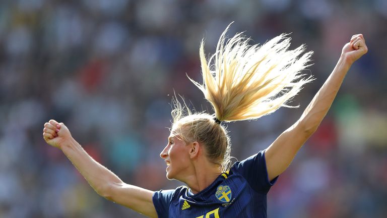 Sofia Jakobsson's strike helped Sweden into their fourth World Cup semi-finals
