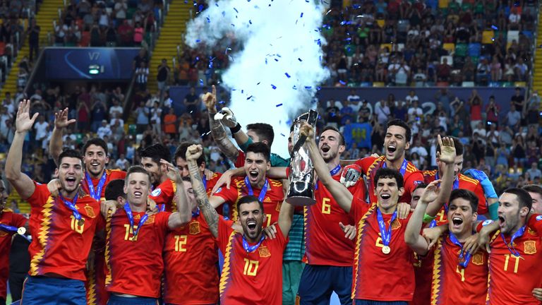 Spain lift the U21 European Championships trophy
