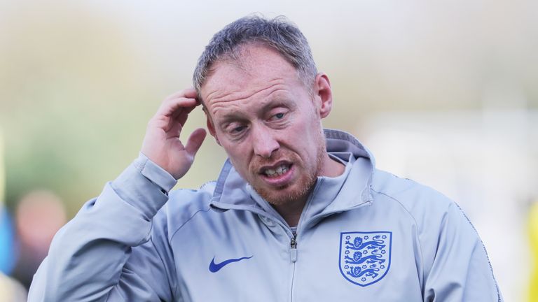 England's Coach Steve Cooper during the UEFA European U17 Championship Group B match in Dublin.