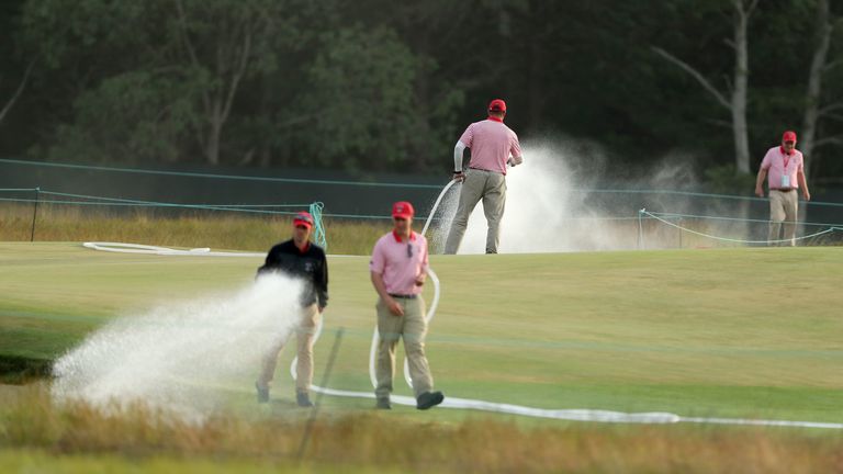 during the third round of the 2018 US Open at Shinnecock Hills Golf Club on June 16, 2018 in Southampton, New York.