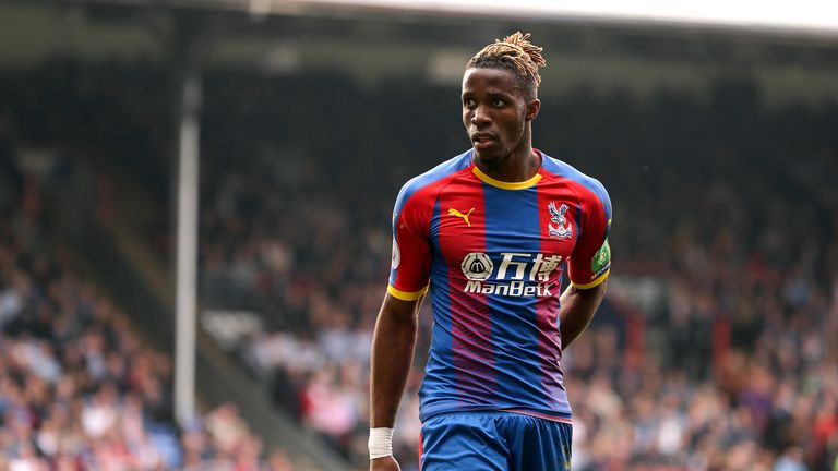 Crystal Palace's Wilfried Zaha during a Premier League match vs Huddersfield Town at Selhurst Park