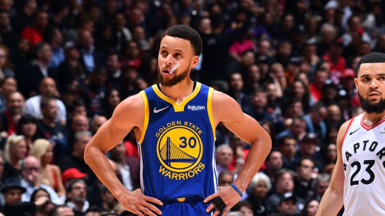 Stephen Curry cuts a frustrated figure in Game 1 of the NBA Finals