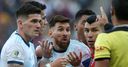 Messi sent off as Argentina finish third