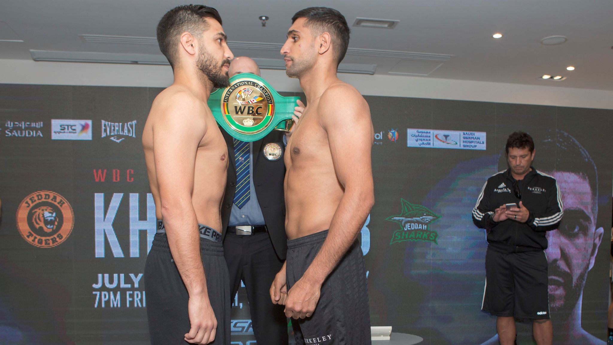 Amir Khan prepared for fight in Saudi Arabia after weigh-in with Billy Dib Boxing News Sky Sports
