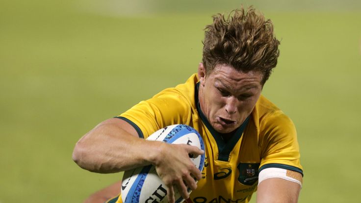 Michael Hooper of Australia scoring a try for the Wallabies in the Rugby Championship