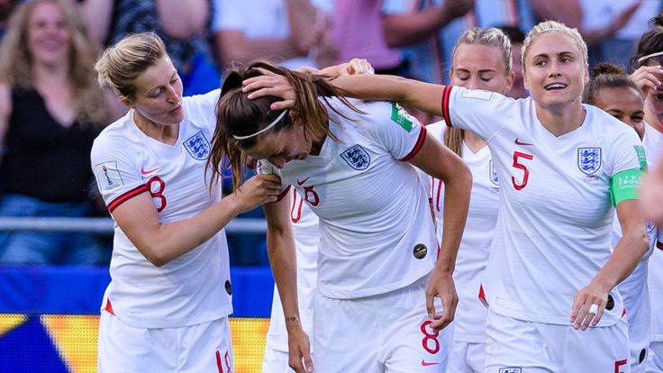 England Women celebrate against Norway