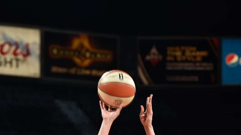 Dearica Hambry shoots a free throw against Dallas