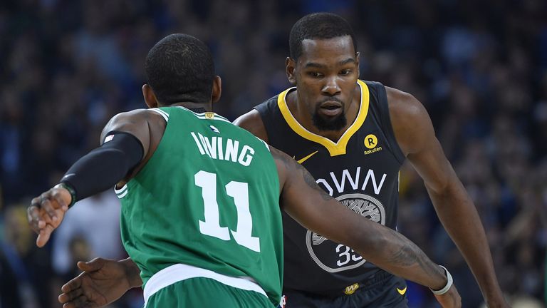 Kyrie Irving and Kevin Durant face off in the 2018-19 regular season