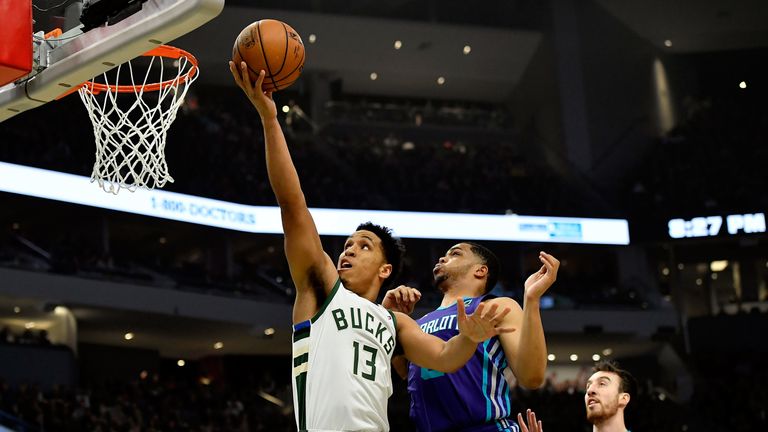 Malcolm Brogdon attacks the rim against the Charlotte Hornets