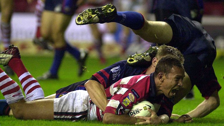 Adrian Lam secured a narrow play-off win for Wigan over Wakefield in 2004