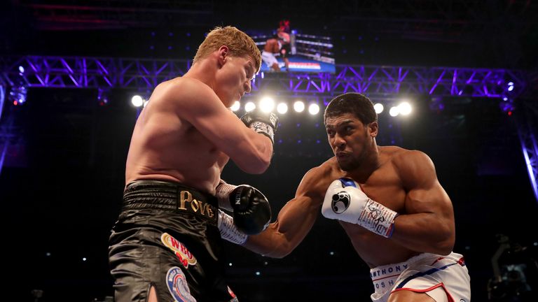  during the BF, WBA Super, WBO & IBO World Heavyweight Championship title fight between Anthony Joshua and Alexander Povetkin at Wembley Stadium on September 22, 2018 in London, England.