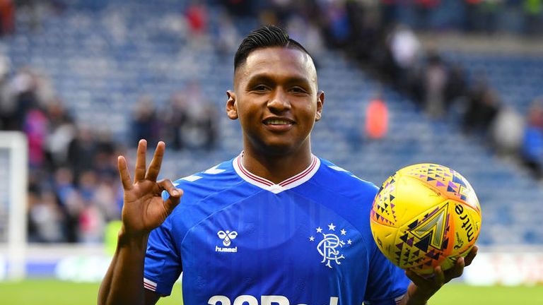 Alfredo Morelos took home the match ball following his hat-trick