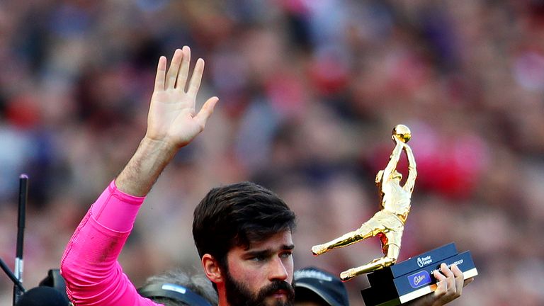 Alisson won the Premier League Golden Glove for 2018/19