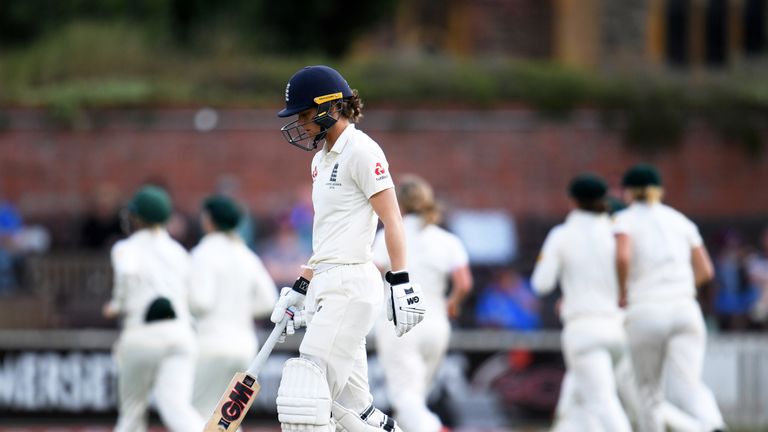 Amy Jones made a Test career-best 62 before becoming Sophie Molineux's second wicket