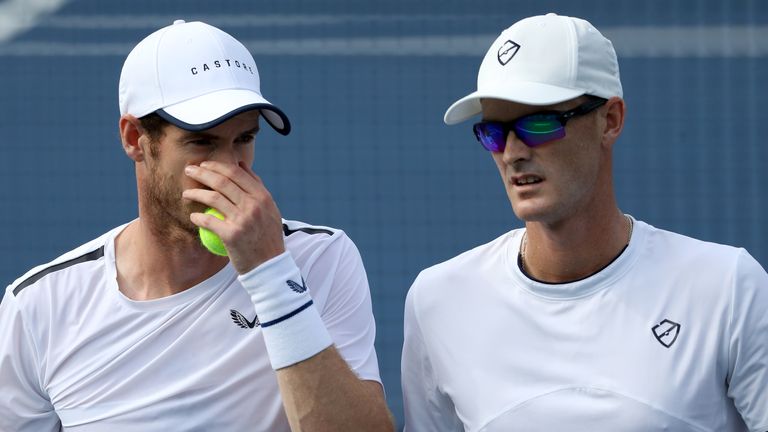 Andy Murray and Jamie Murray at the Citi Open 