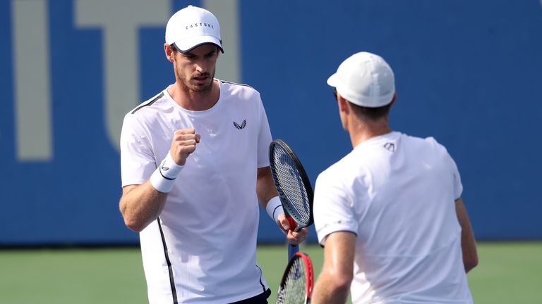 Andy Murray and Jamie Murray at the Citi Open