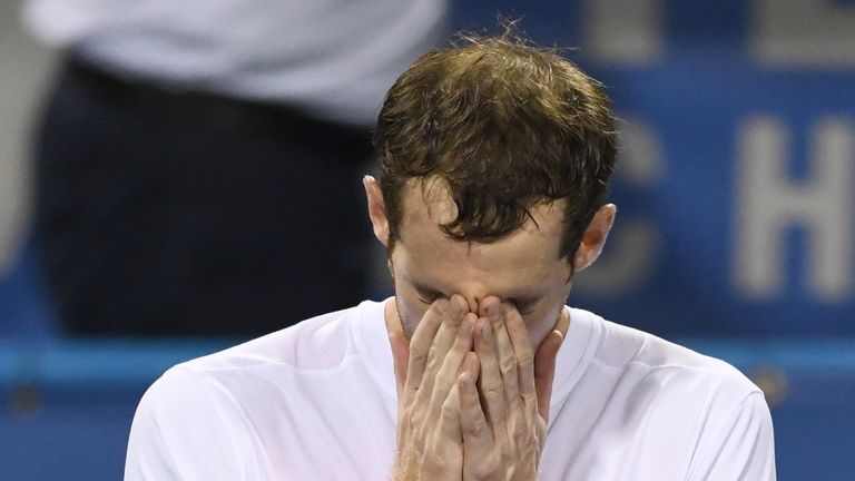 Andy Murray in action at the Citi Open in Washington