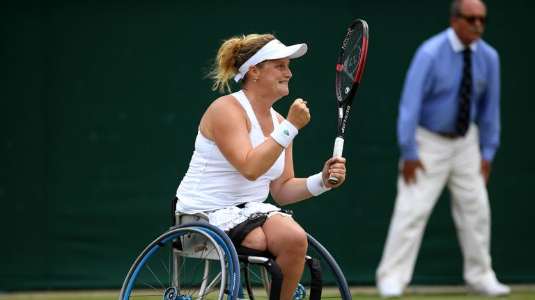 Aniek van Koot defeated her doubles partner Diede de Groot to clinch singles glory