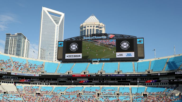 Just under 35,000 watched Arsenal's second game of pre-season at the Bank of America Stadium in North Carolina, which holds 75,000 at full capacity