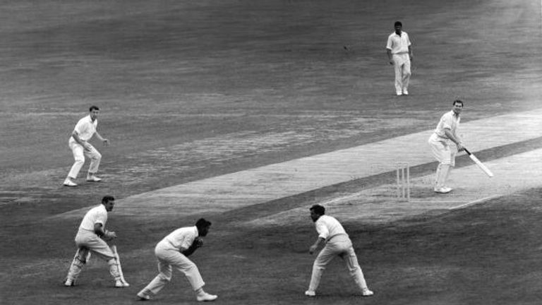 Fred Trueman becomes the first man to take 300 Test wickets when he has Neil Hawke caught by Colin Cowdrey at The Oval