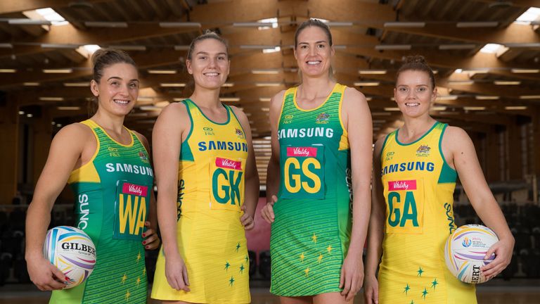 Liz Watson, Courtney Bruce, Caitlin Bassett, Steph Wood f the Australian Diamonds