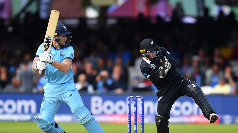 Ben Stokes cuts against New Zealand