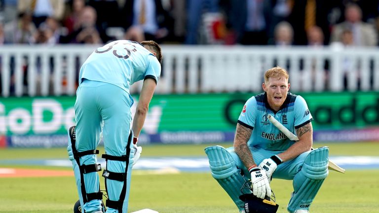 England's Ben Stokes during the ICC World Cup Final 2019 vs New Zealand at Lord's