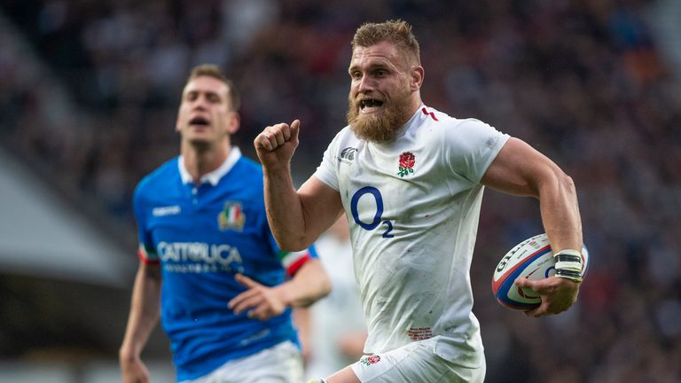 LONDON, ENGLAND - MARCH 09:   Brad Shields f England during the Guinness Six Nations match between England and Italy at Twickenham Stadium on March 09, 2019 in London, England. (Photo by Visionhaus/Getty Images)