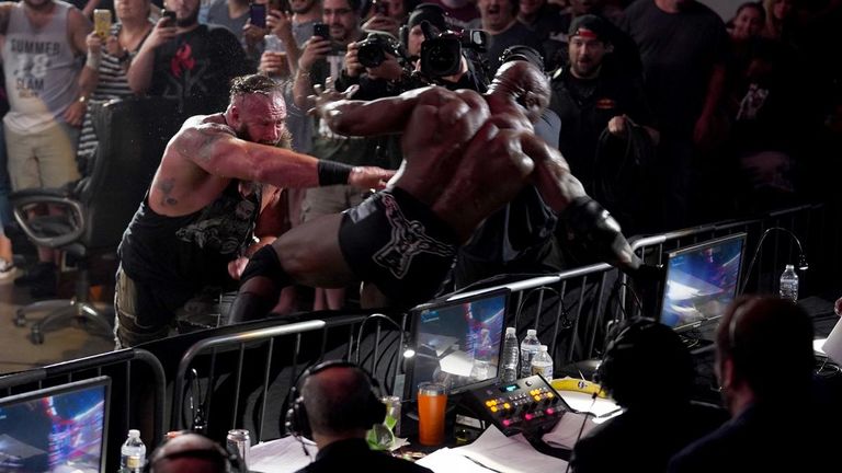 Braun Strowman and Bobby Lashley were involved in a brutal Falls Count Anywhere match