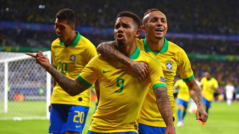 Gabriel Jesus celebrates opening the scoring 