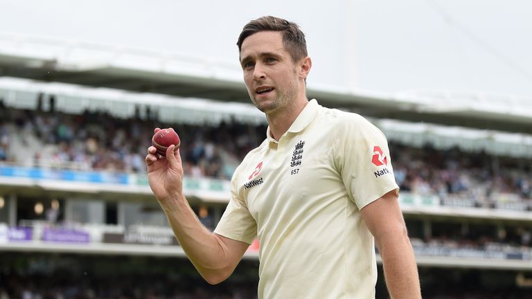 Chris Woakes of England salutes the crowd as he leaves the field after taking six wickets during the Specsavers Test Match between England and Ireland at Lord&#39;s Cricket Ground on July 26, 2019 in London, England. 