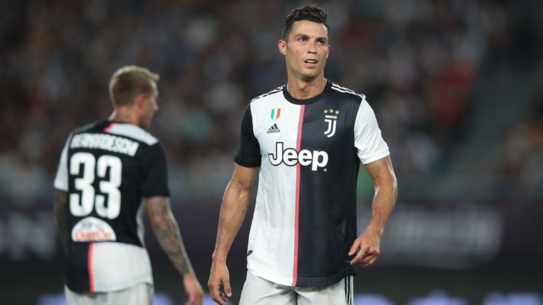 Cristiano Ronaldo during the International Champions Cup match between Juventus and FC Internazionale at the Nanjing Olympic Center Stadium on July 24, 2019 in Nanjing, China.