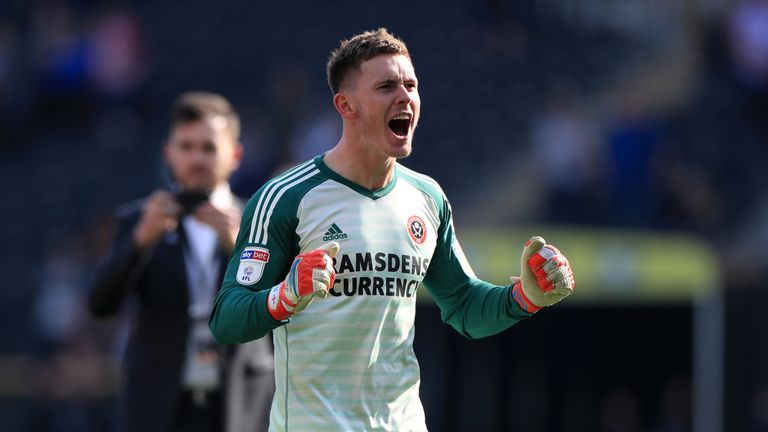 Sheffield United goalkeeper Dean Henderson, on loan from Manchester United in 2018/19