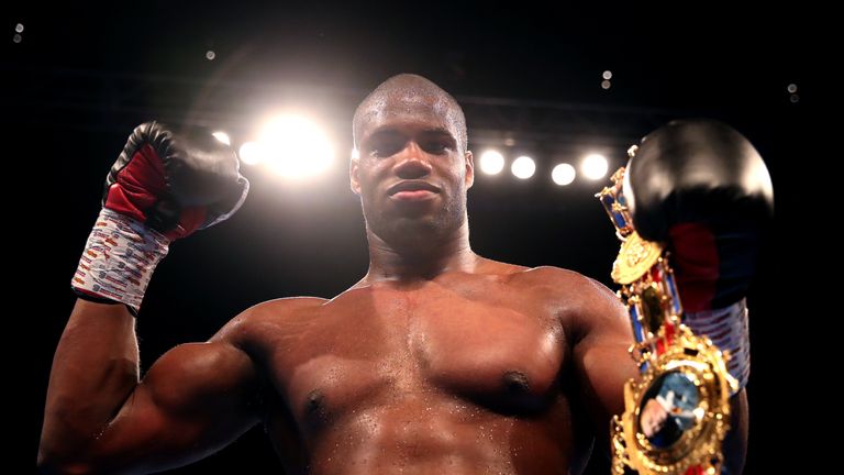 Daniel Dubois celebrates winning the Heavyweight Championship at the O2 Arena, London. PRESS ASSOCIATION Photo. Picture date: Saturday July 13, 2019. See PA story BOXING London. Photo credit should read: Nick Potts/PA Wire