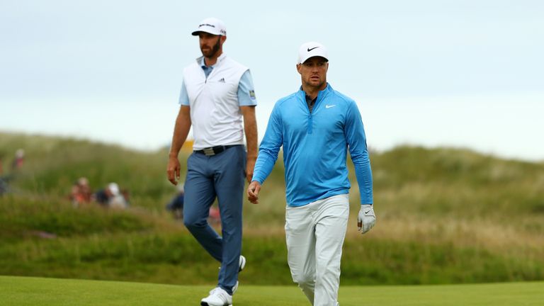 Dustin Johnson and Alex Noren played in a two-ball in the third round of The Open 