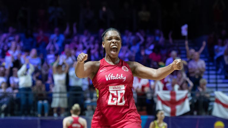 Eboni Usoro-Brown celebrated her 100th cap in style against the Sunshine Girls 