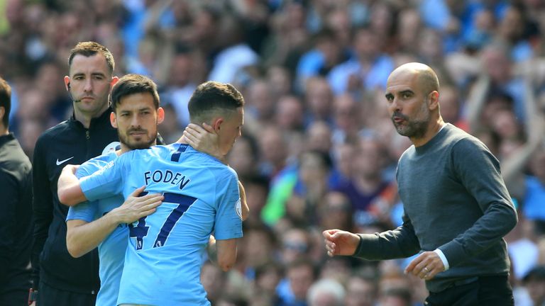 Phil Foden and David Silva