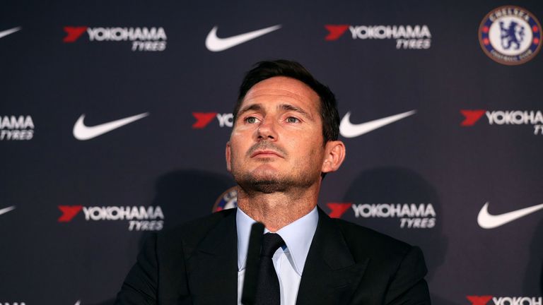 Chelsea's new head coach Frank Lampard during a press conference at Stamford Bridge