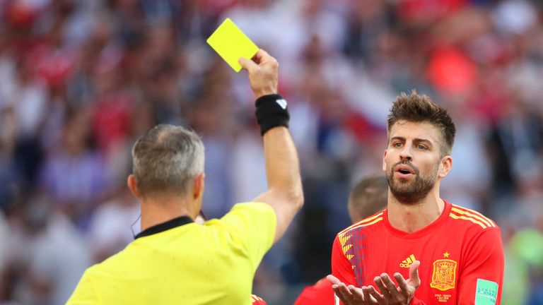 Gerard Pique Yellow Card